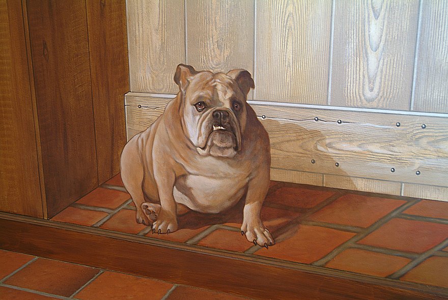 Een Engelse dog van verf en niets anders dan verf... Engelse dog